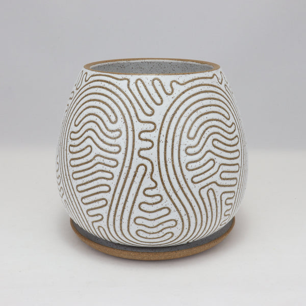 Single Line Planter on Speckled Clay, 6 in / 17 cm