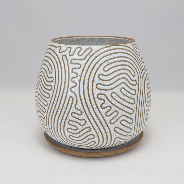 Single Line Planter on Speckled Clay, 6 in / 17 cm