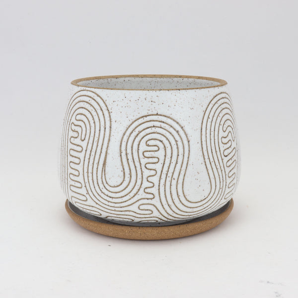 Taped Planter on Speckled Clay 5 in / 13 cm Wide