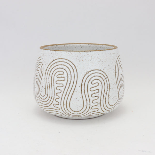 Taped Planter on Speckled Clay 5 in / 13 cm Wide