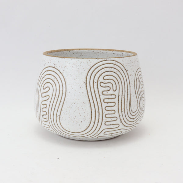 Taped Planter on Speckled Clay 5 in / 13 cm Wide