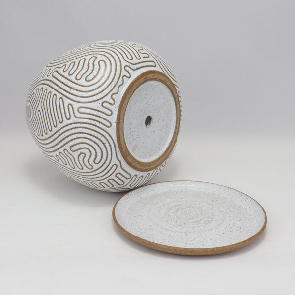 Single Line Planter on Speckled Clay, 6 in / 17 cm