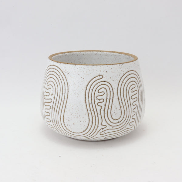 Taped Planter on Speckled Clay 5 in / 13 cm Wide