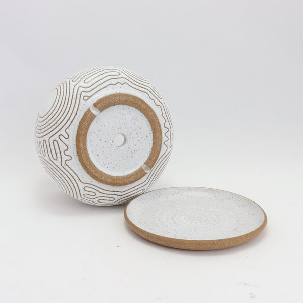 Taped Planter on Speckled Clay 5 in / 13 cm Wide