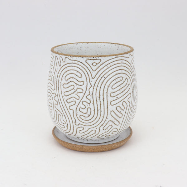 Small Taped Planter on Speckled Clay 4 in / 10 cm Tall