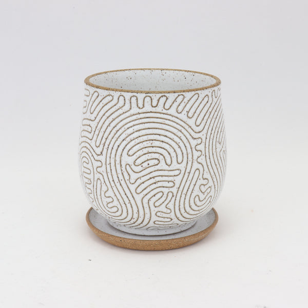 Small Taped Planter on Speckled Clay 4 in / 10 cm Tall