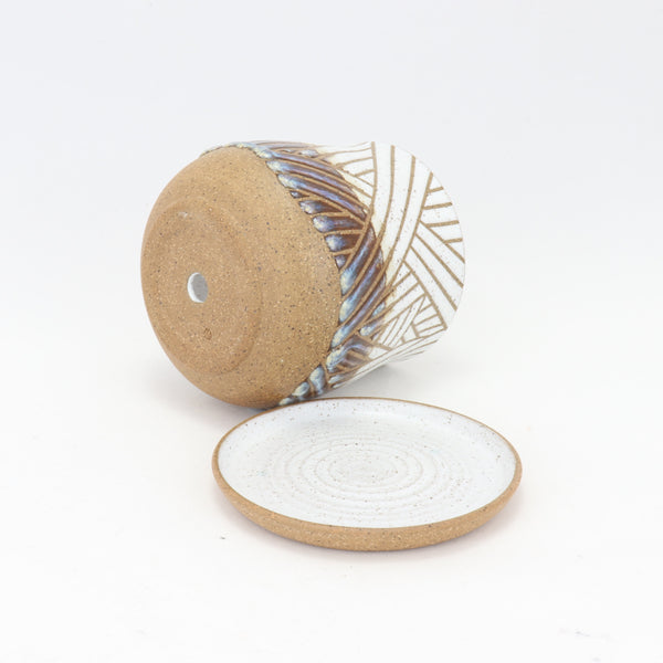 Small Oil Slick Planter on Speckled Clay 4 in / 10 cm Tall