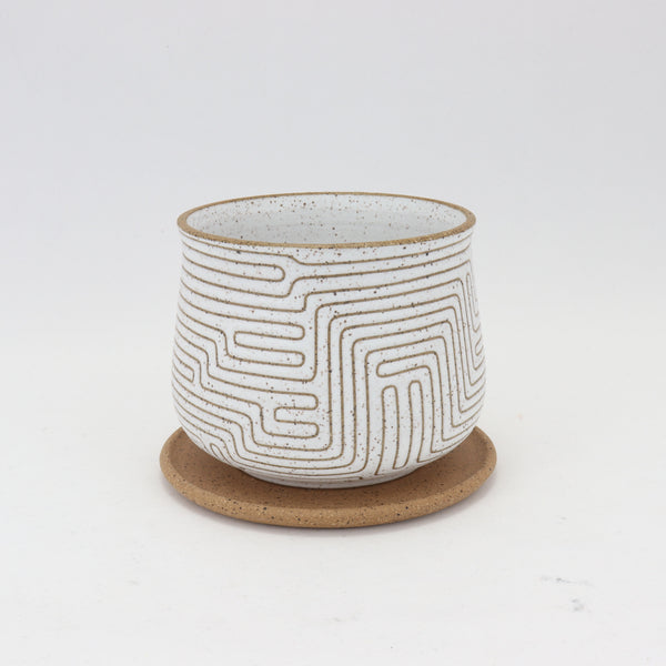 Small Taped Planter on Speckled Clay 3.75 in / 9.5 cm Wide