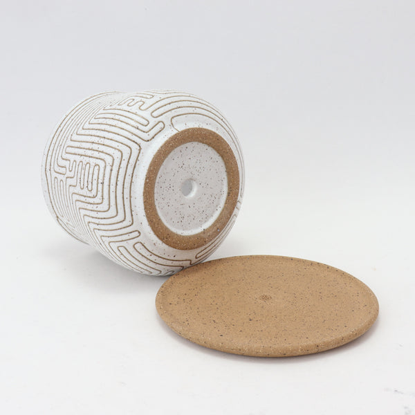 Small Taped Planter on Speckled Clay 3.75 in / 9.5 cm Wide