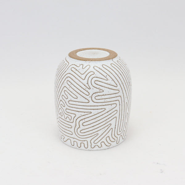 Cup - 13 oz / 385 ml, Taped Design on Speckled Clay 4 in / 10 cm Tall