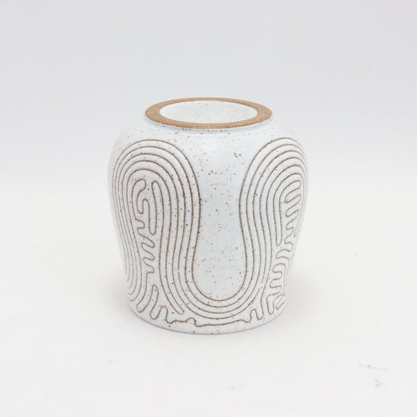 Cup - 13 oz / 385 ml, Taped Design on Speckled Clay 4 in / 10 cm Tall