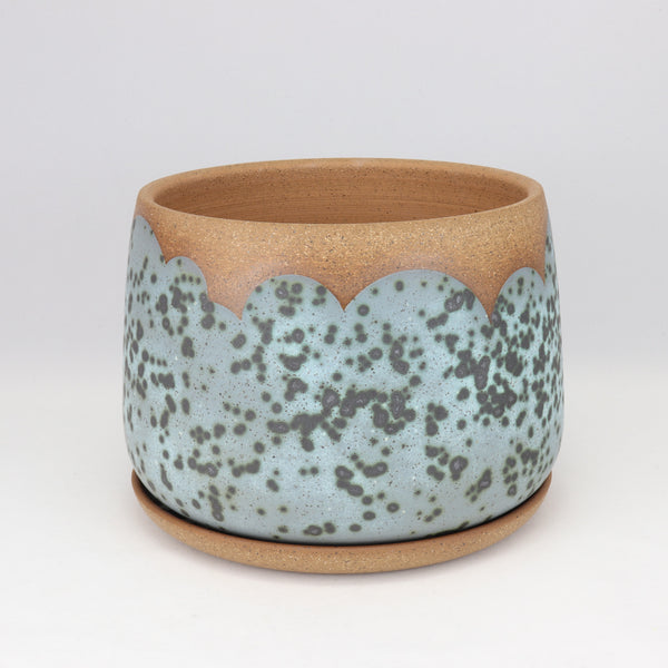 Moonscape Planter on Speckled Clay (with minor defect), 7 in / 18 cm
