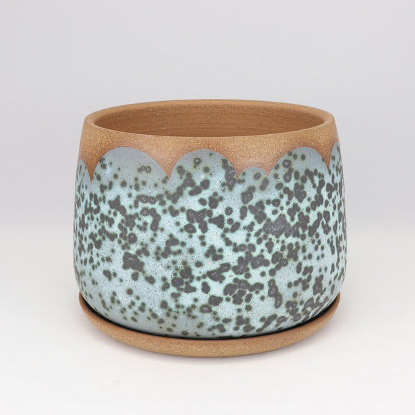 Moonscape Planter on Speckled Clay (with minor defect), 7 in / 18 cm
