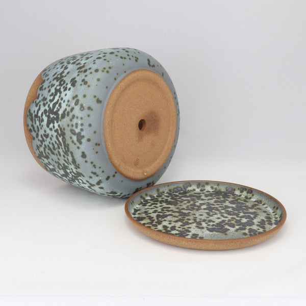 Moonscape Planter on Speckled Clay (with minor defect), 7 in / 18 cm