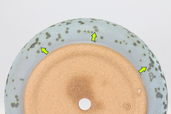 Moonscape Planter on Speckled Clay (with minor defect), 7 in / 18 cm