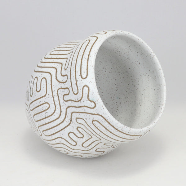 White Speckled Vase 7.5 in / 19 cm Tall (V2)