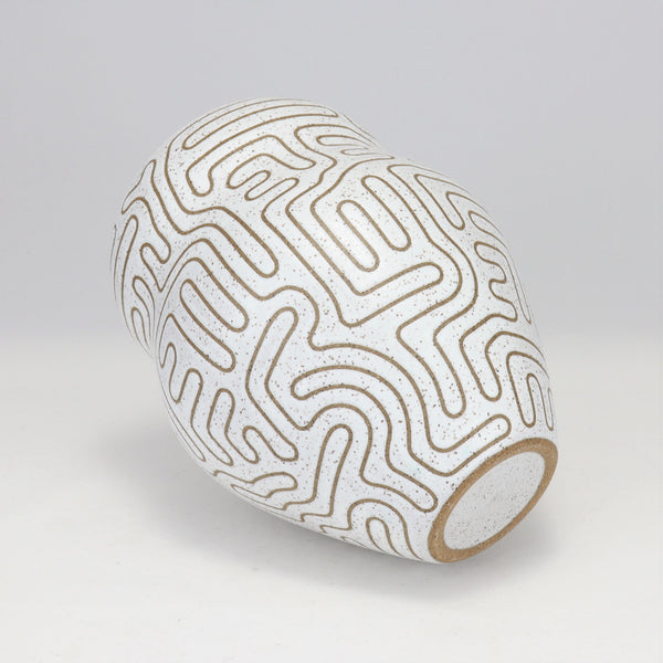 White Speckled Vase 7.5 in / 19 cm Tall (V2)