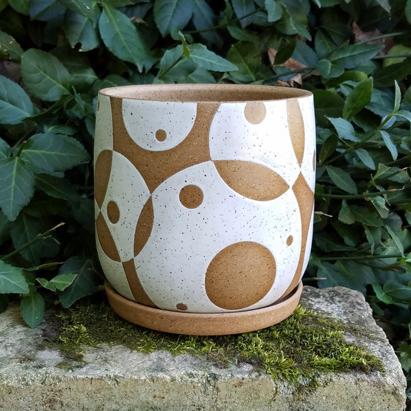 Circle Planter on Speckled Clay (5 in / 13 cm tall)
