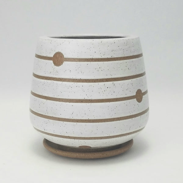 Atomic Planter on Speckled Clay (4.5 in / 11 cm tall)