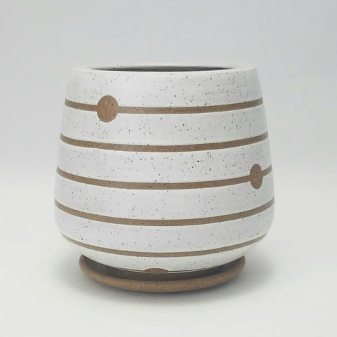 Atomic Planter on Speckled Clay (4.5 in / 11 cm tall)