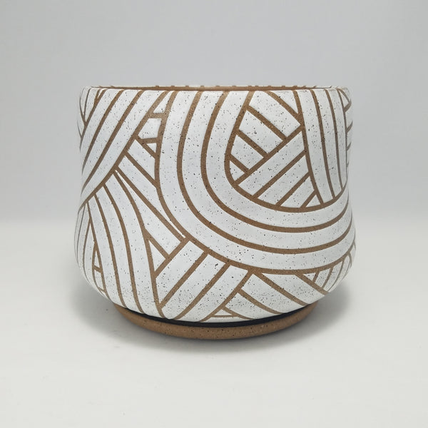 Wavy Planter on Speckled Clay (7.5 in /  19 cm wide)