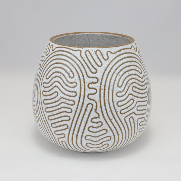 Single Line Planter on Speckled Clay, 6 in / 17 cm