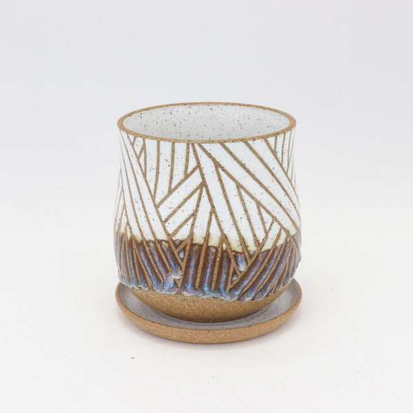 Small Oil Slick Planter on Speckled Clay 4 in / 10 cm Tall