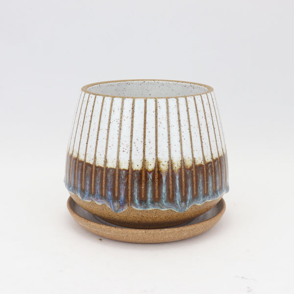Oil Slick Planter on Speckled Clay 4.25 in / 11 cm Wide