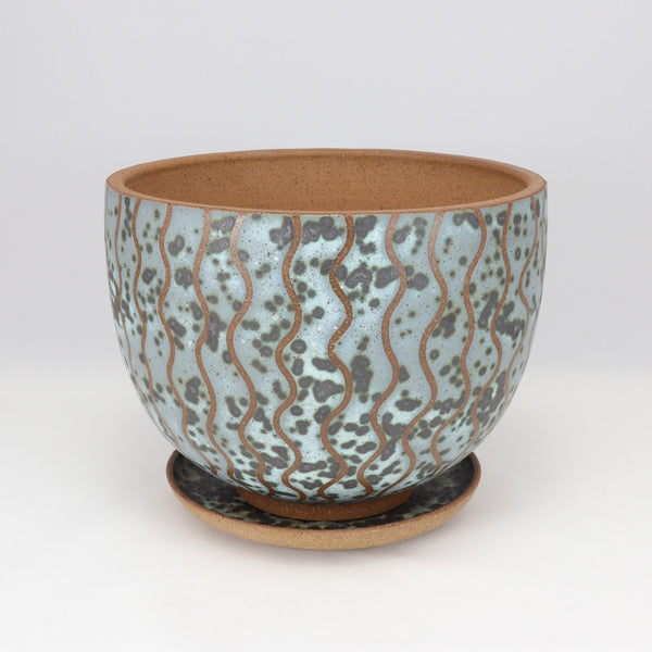 Moonscape Planter on Speckled Clay, 7.5 in / 19 cm Wide