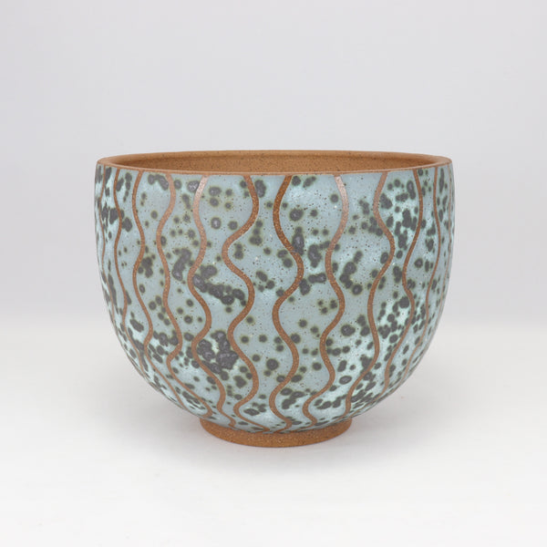 Moonscape Planter on Speckled Clay, 7.5 in / 19 cm Wide