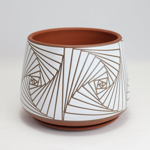 Geometry Planter on Red Clay (6.5 in / 16.5 cm) #11