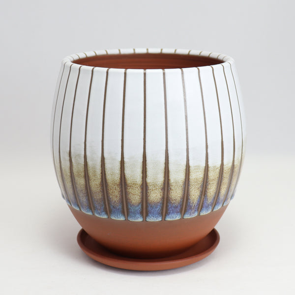 Oil Slick Planter on Red Clay (6.5 in / 16.5 cm tall) #13
