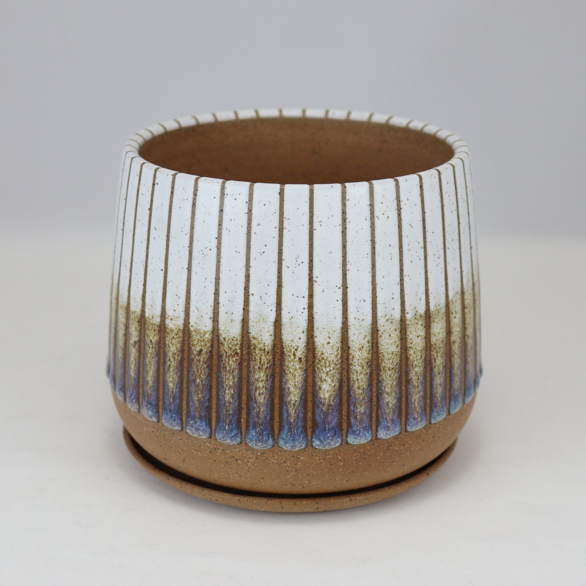 Oil Slick Planter on Speckled Clay (5 in / 13 cm) #5