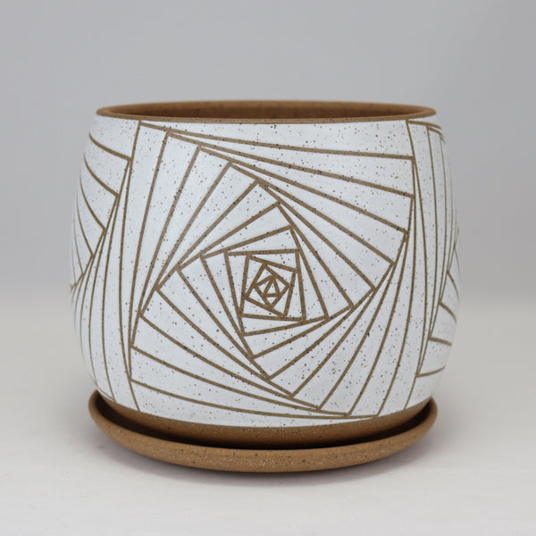 Geometry Planter on Speckled Clay (6 in / cm) #8