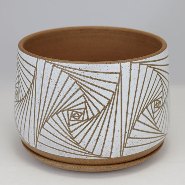 Geometry Planter on Speckled Clay (7 in / 18 cm) #9
