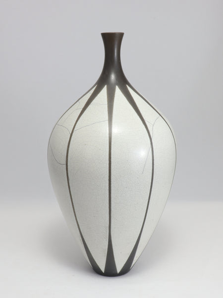 Smoke-Fired (Raku) Vase (13 in / 33 cm tall)